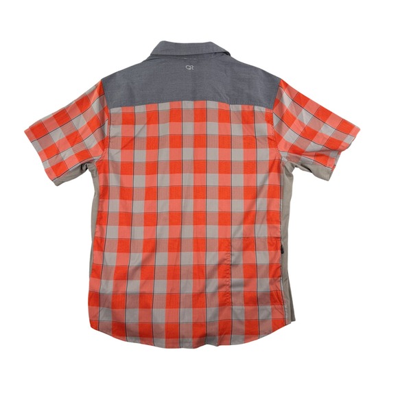 Club Ride Shirt Men's Large Orange Short Sleeve Cycling Casual Pearl Snap - Picture 3 of 9